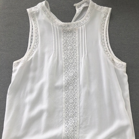 Promod White Linen Cut Off Summer Top - Picture 1 of 3
